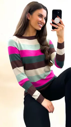 4-A1903 Mmpimba Stripe Fine Knit Top