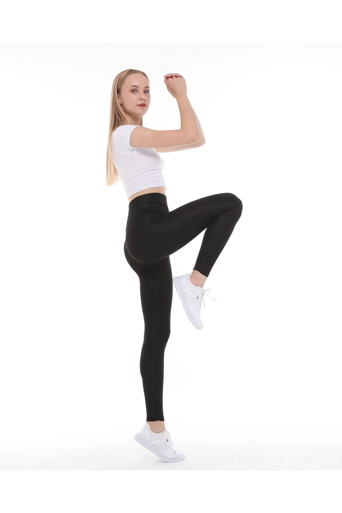 Buzzard Women's High Waist Black Long Tights Leggings