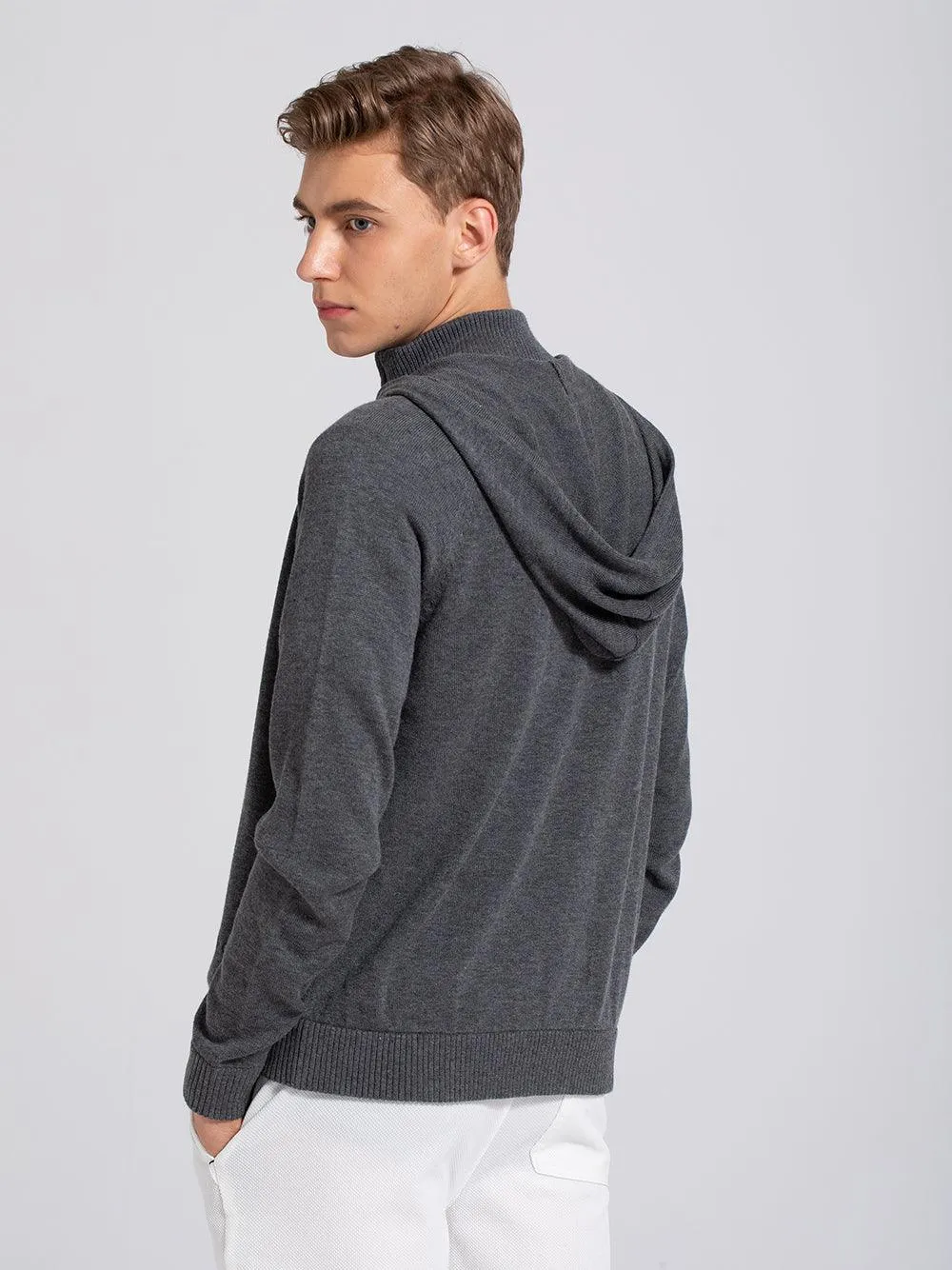 Eco Innovative Hoodie Sweater in Charcoal Grey 拉鍊連帽針織毛衣 (花灰色)