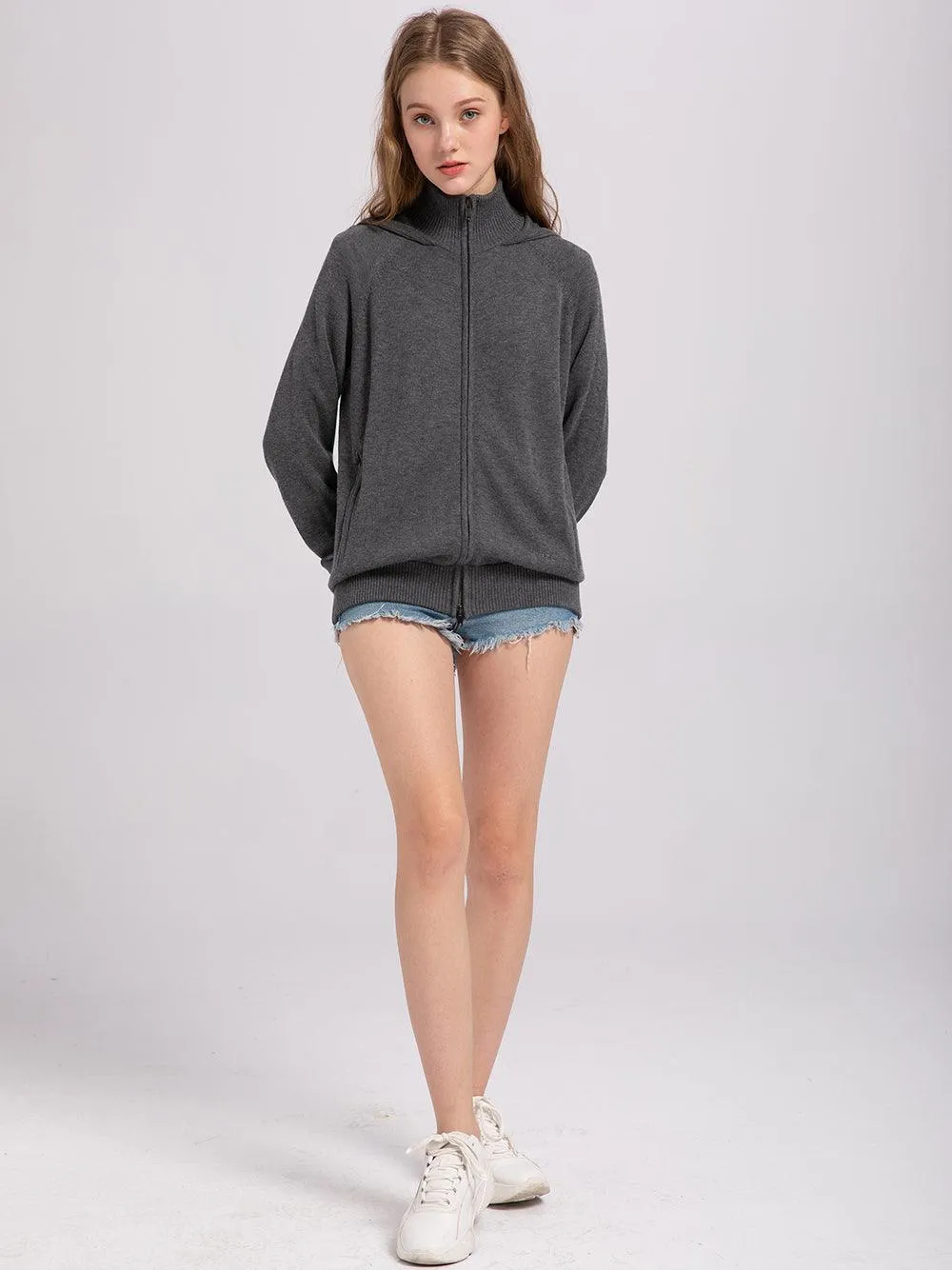 Eco Innovative Hoodie Sweater in Charcoal Grey 拉鍊連帽針織毛衣 (花灰色)