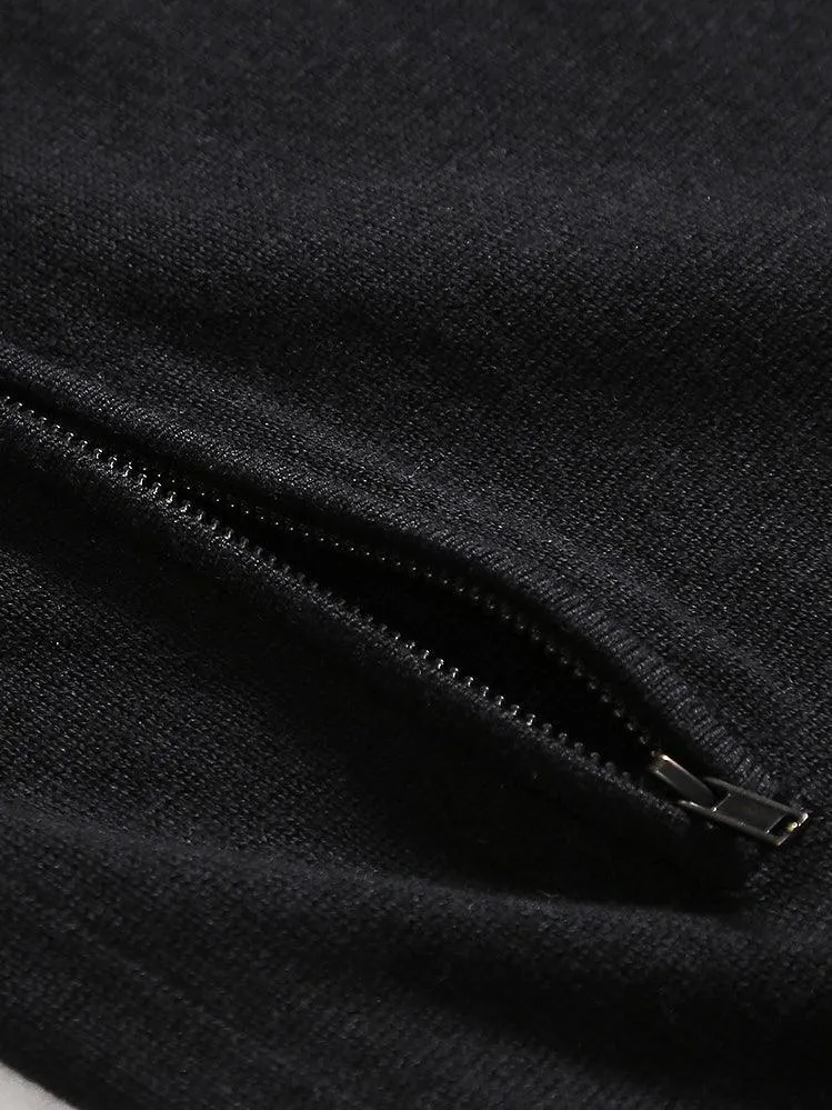 Eco Innovative Hoodie Sweater in Cool Black 拉鍊連帽針織毛衣 (深黑色)