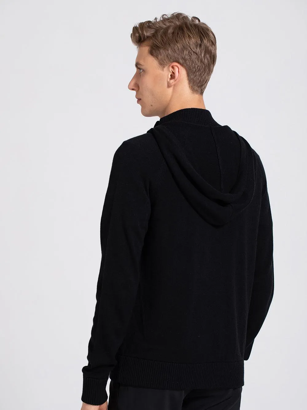 Eco Innovative Hoodie Sweater in Cool Black 拉鍊連帽針織毛衣 (深黑色)