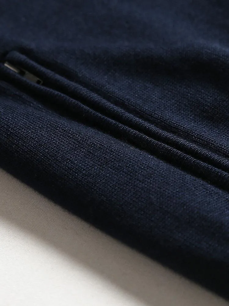 Eco Innovative Hoodie Sweater in Dark Navy 拉鍊連帽針織毛衣 (深藍色)