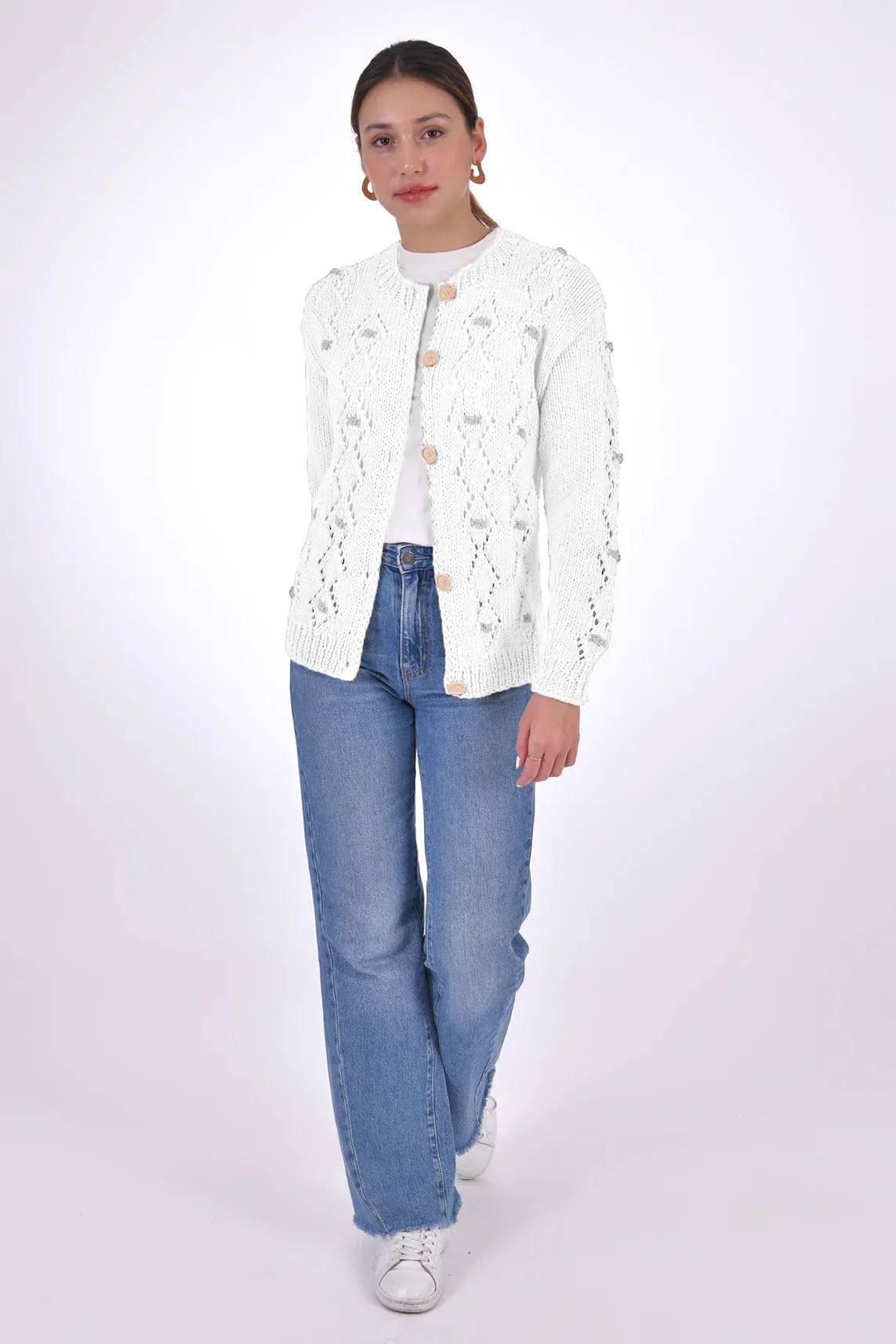 FANM MON Ava Cotton Button Front Cardigan