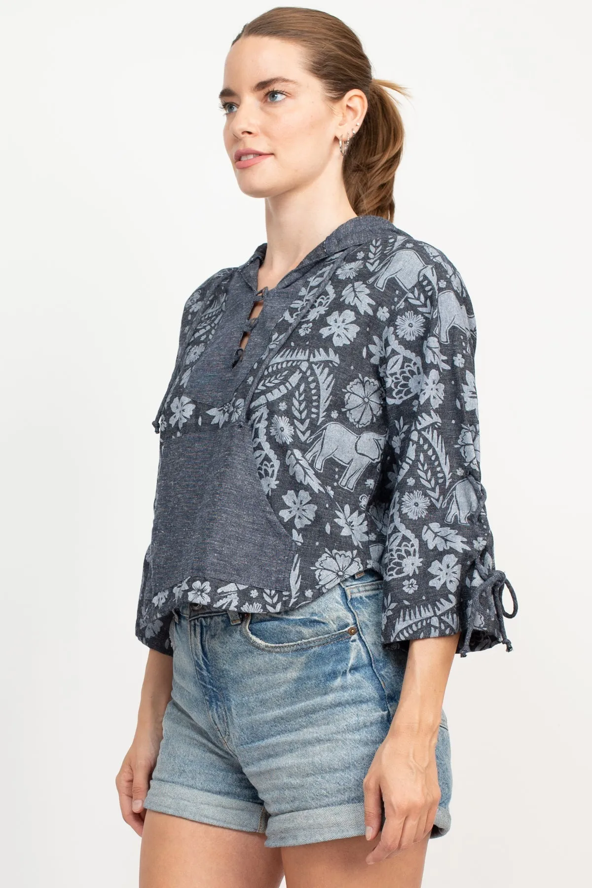Hemp-Cotton Elephant Baja Hoodie