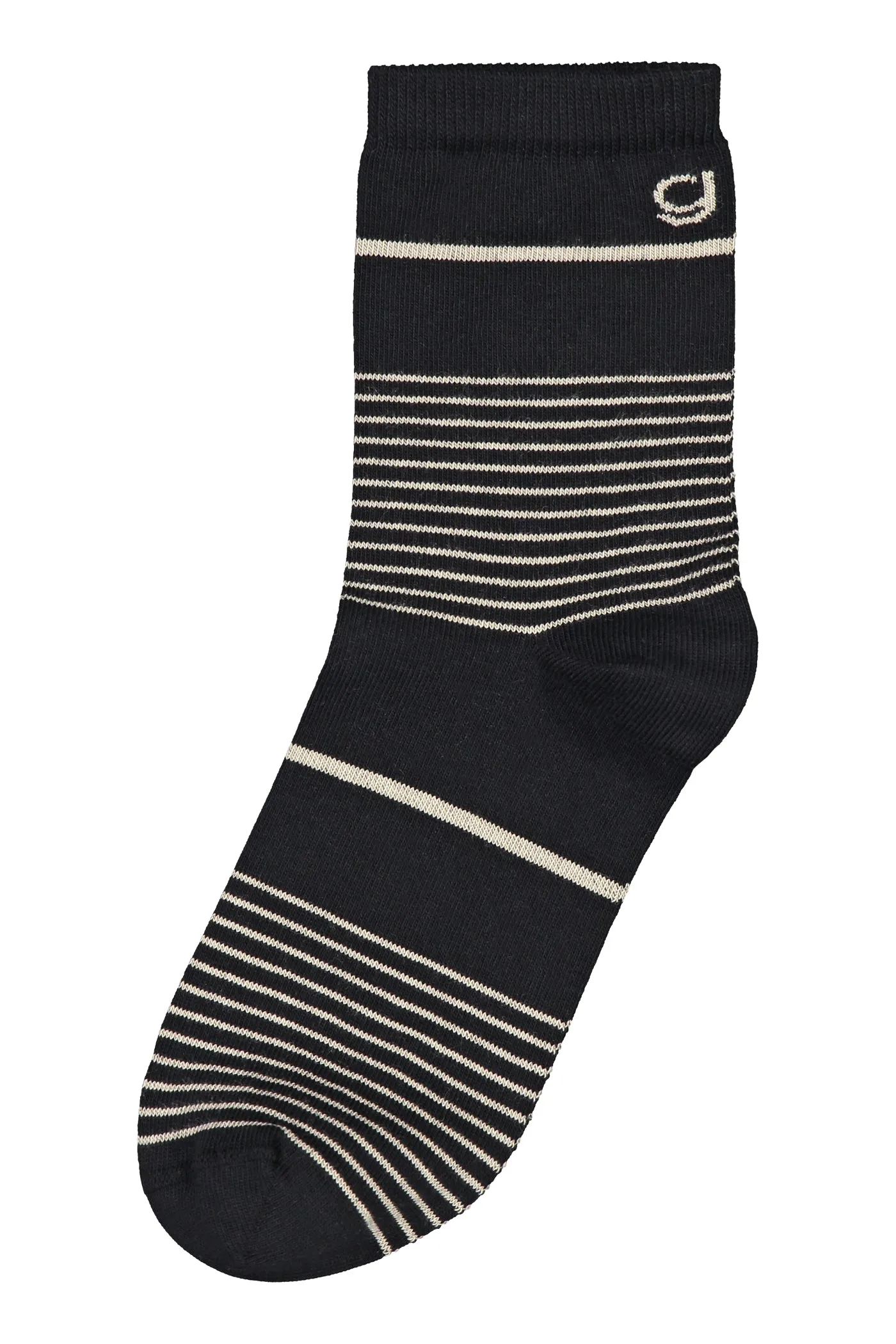 Olivia Striped Cotton Socks Black/Chalk