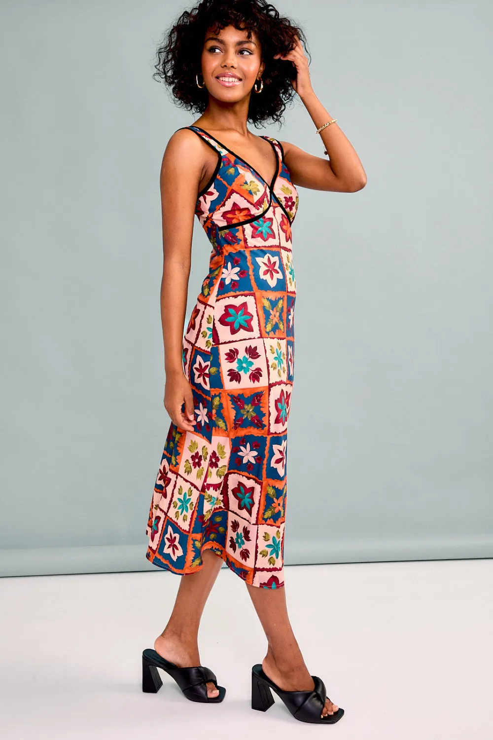 Paros Patchwork Midi Dress