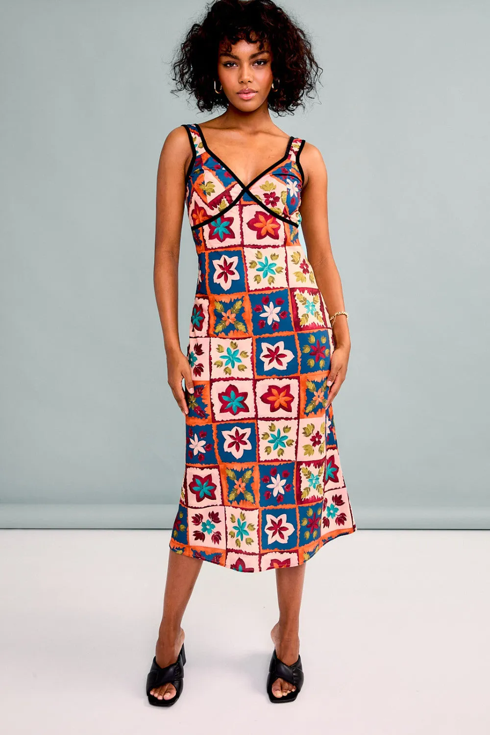Paros Patchwork Midi Dress
