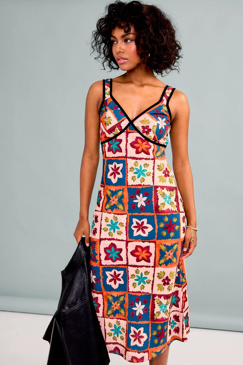 Paros Patchwork Midi Dress