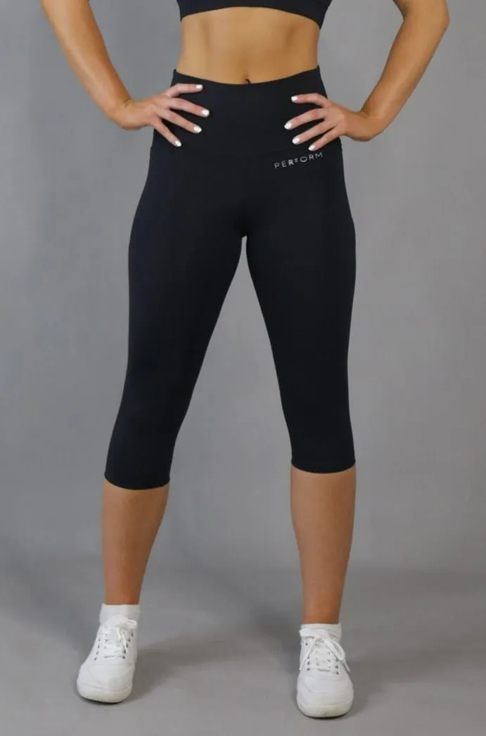 Perform High Waist 3/4 - Black