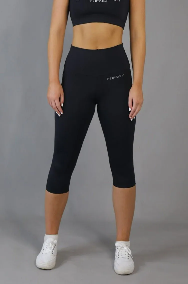 Perform High Waist 3/4 - Black