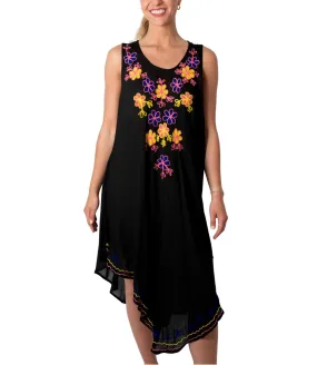 Sleeveless Embroidered Summer Sundress Cover Up