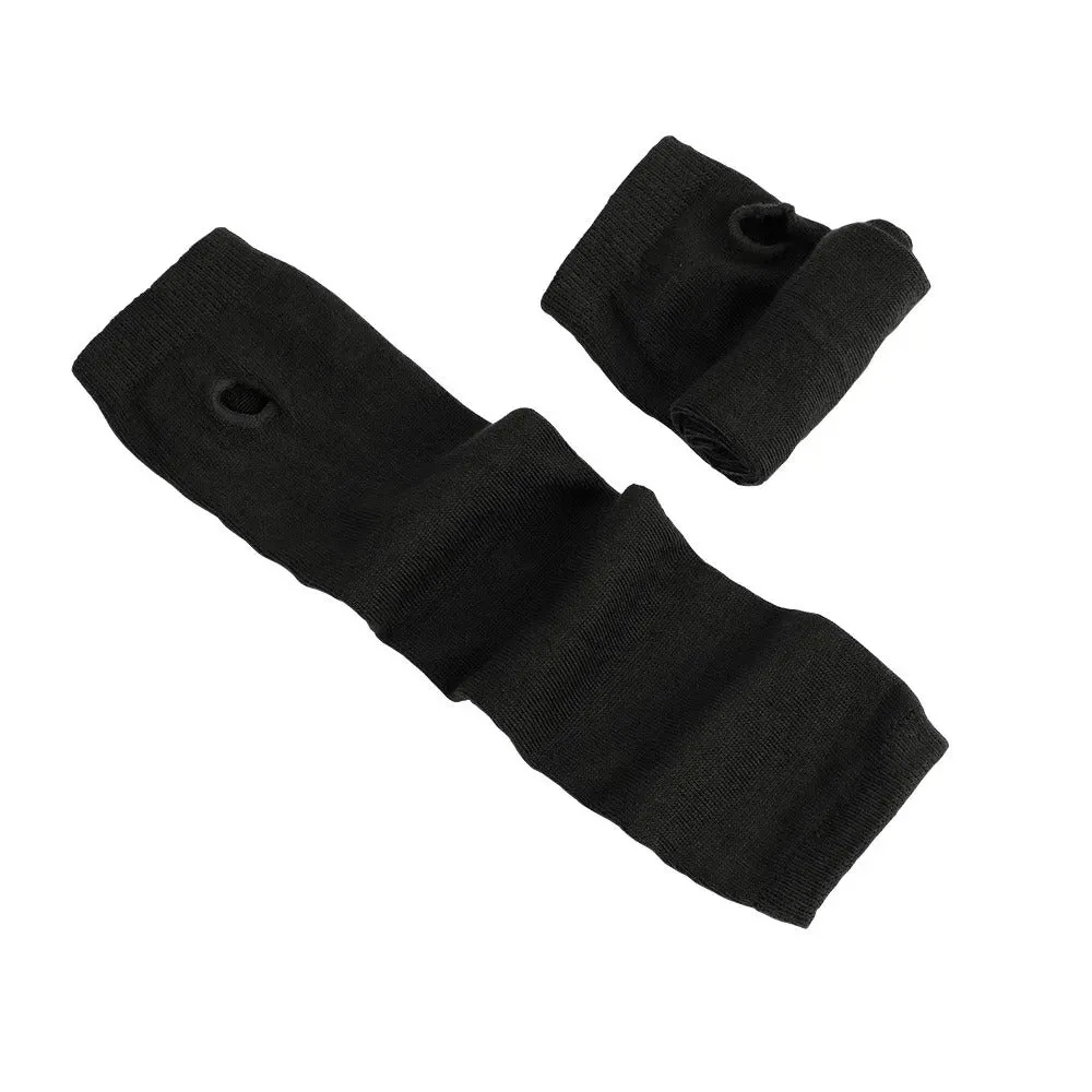 Winter Warm Long Sleeves Gloves - Fingerless Stripe Hip-Hop Knitted Elbow Mittens Elastic Warmer Arm