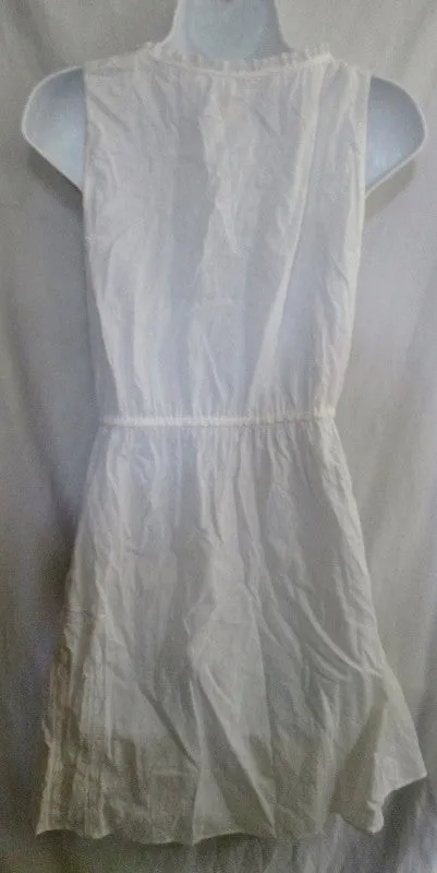 WOMENS Peasant Lace Ruffle Dress Midi Skirt Cotton WHITE S Hippie Festival