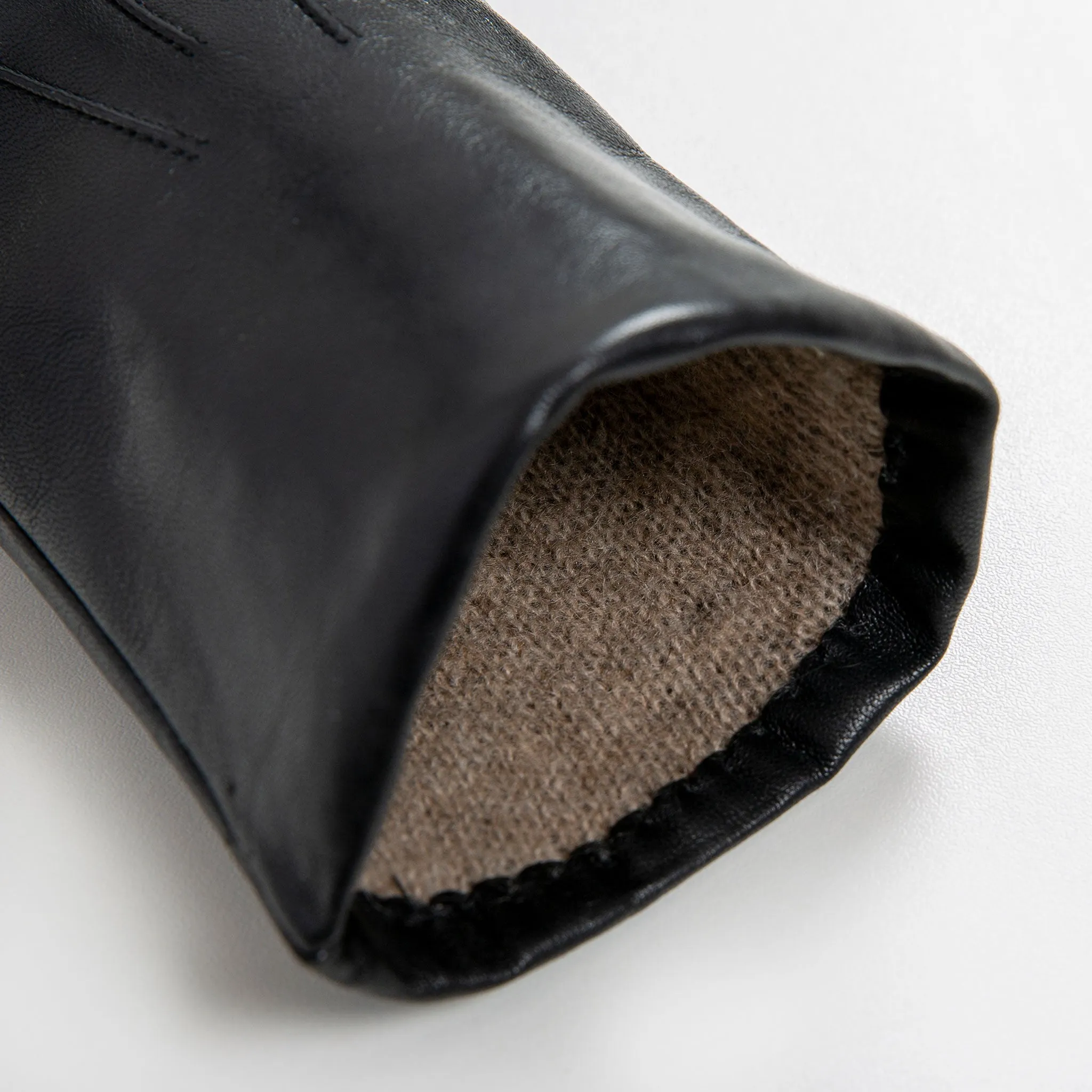 Women's Three-Point Cashmere-Lined Leather Gloves